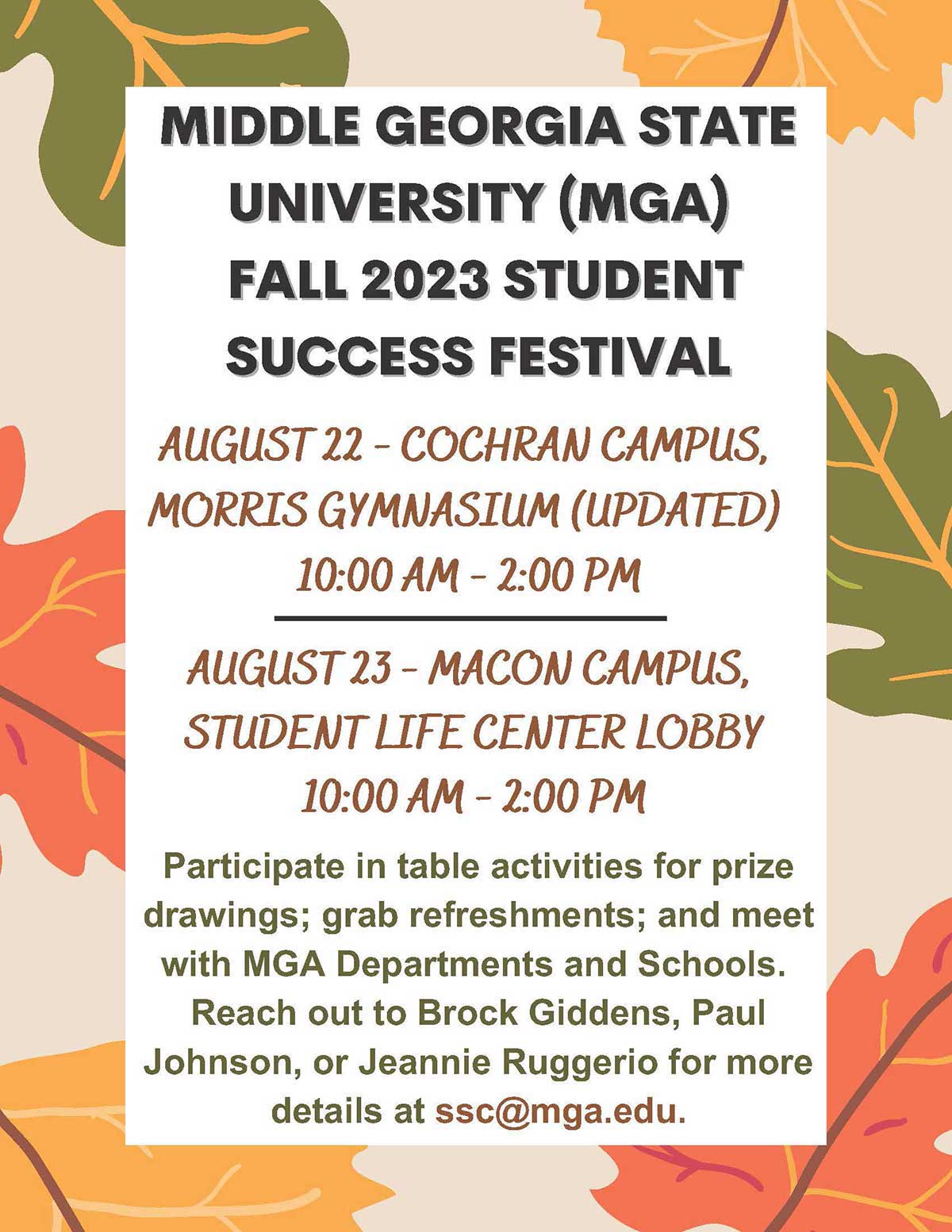 Student Success Festival flyer. 